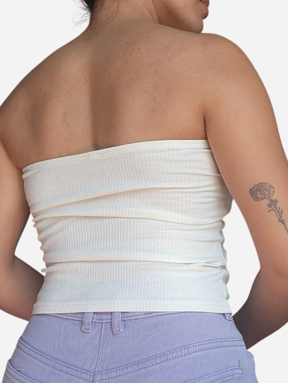 Cotton Ribbed Tube Top - Picture 3 of 8